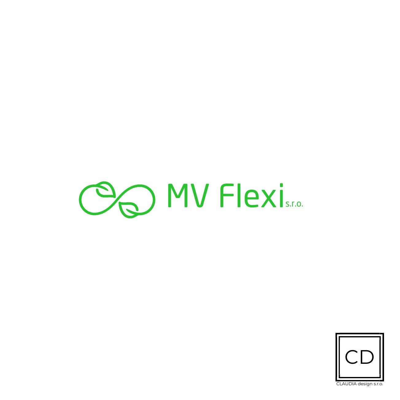 Návrh loga MV Flexi se symbolem nekonečna v zelené barvě